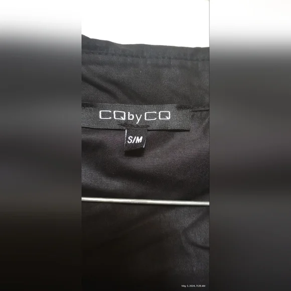 CQ by CQ (Caribbean Queen) Women's oversized S/M black puffy blouse polished - Picture 6 of 8